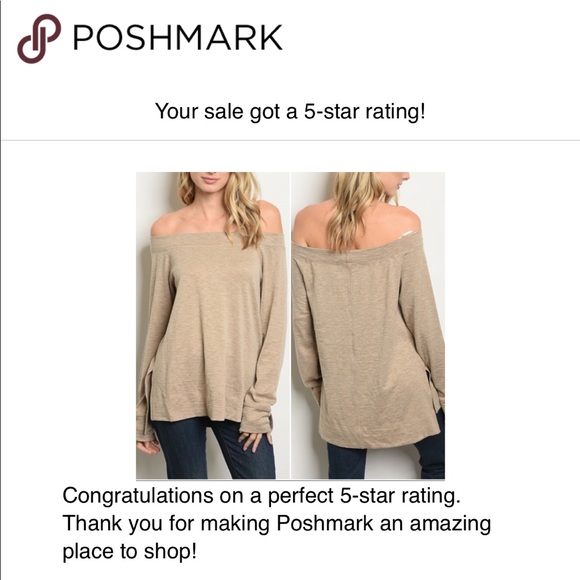 MOCHA OFF SHOULDER TUNIC KNIT TOP - Picture 4 of 5